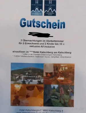 Gutschein für Katschberg Hotel zu verkaufen