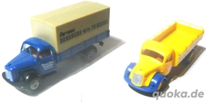 Brekina alt 1:87 2x Pritschen LKW Borgward B4500 Mercedes L311 Bild 3
