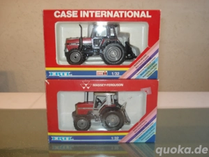 2 alte Traktor Modelle Case Internstional 2294 + Massey Ferguson 3050 1:32 von Ertl OVP