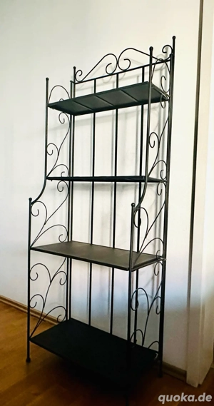 Metallregal Toscana, 4 Böden, Antik-Design, Klappaufbau, Deko