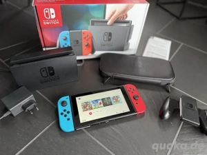 nintendo switch 1 neon Konsole spielen mit verpakung und Zubehör 
