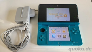 Nintendo 3DS in Aqua Blau + Ladekabel