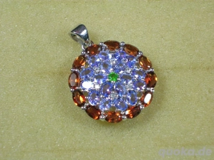 NEU: Anhänger 925 Silber Madeira-Citrin Tansanit Chromdiopsid