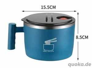 Edelstahlschüssel mit Deckel, Griff und Handyständer 1 L. Neu.