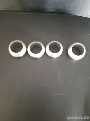 4 Gardinenstangeringe Silber Holz 4cm Durchmesser