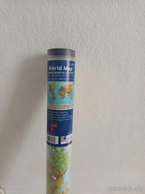 Craenen Weltkarte World Map 53x68cm mit Metall Aufhänger neu nie