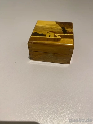 Holzkiste klein mit Klappdeckel, gebraucht