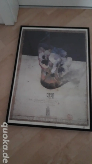 Horst Janssen Veilchen Kunstdruck Metallrahmen