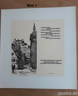 Richard Rother Holzschnitt mit Bleistift signiert Grußkarten