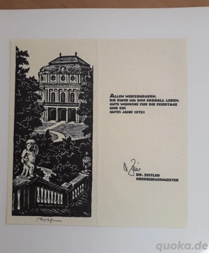 Richard Rother Holzschnitt mit Bleistift signiert Grußkarten Bild 3
