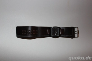 orig. Vintage Fossil Herren Armbanduhr Lederarmband breit