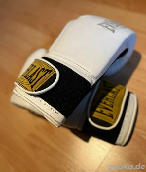 Everlast Powerlock Boxhandschuhe   16 oz   Weiß Schwarz   Top Zustand