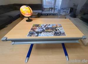 Kettler Kinderschreibtisch blau   Buche höhenverstellbar   neigbar