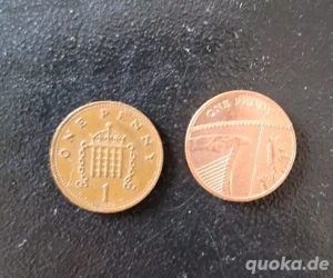 Englische Pfund Münzen 2 Stück Je 1 Pence Königin Elisabeth II.