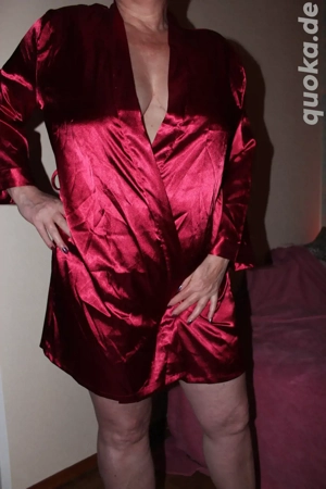 Damen Satin Kimono Rot Gr. M-L