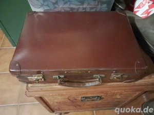 Alter Reisekoffer Vulkan-Hartplatte, wasserdicht, Vintage Dekokoffer, 40x28x11