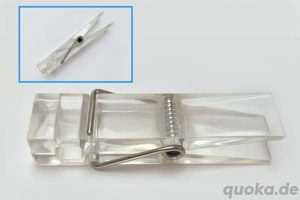 Dokumentenhalter Büroklammer Acrylglas Plexiglas transparent 12cm vintage 70er 