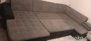 Wohnlandschaft grau schwarz  mit schlaffunktion 