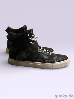 Schwarze High-Top-Plateau-Sneaker   Größe 45 rare