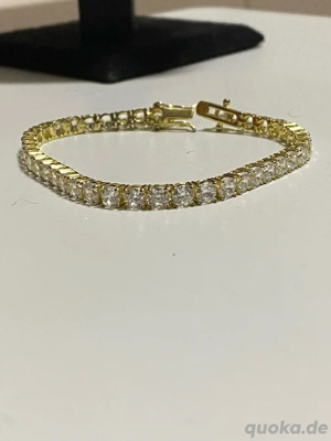 925 silber tennis armband vergoldet 
