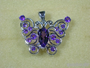 NEU: Anhänger 925 Silber mit Amethyst, (auch mit Kette)
