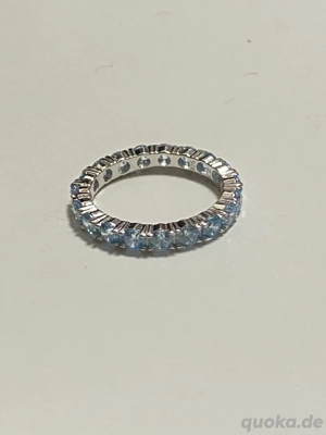 memory ring 925 silber mit blaue zirkonia 