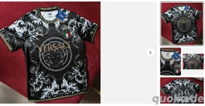 Fußballtrikot Italien Nationalmannschaft Versace Schwarz Gr. L Neu mit Etikett