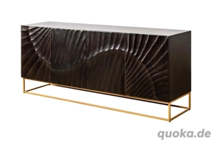 schwarzes Sideboard  Kommode aus Mangoholz