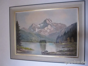 Ölgemälde   Eibsee mit Zugspitze