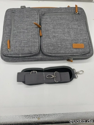 Laptoptasche Umhängetasche grau   neu   viele Fächer