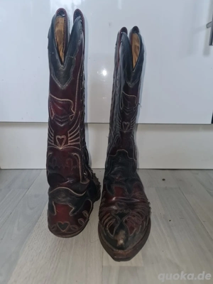  Sonora , Boots , Rarität ramengenäht echt leder aufwendige sickerei Bild 5