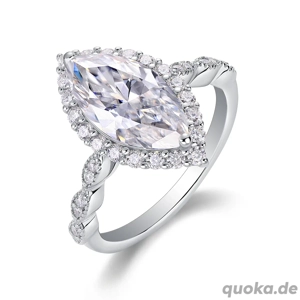 Platinum-Plated Moissanite Ring in S925 Sterling Silver with Luxurious Diamond