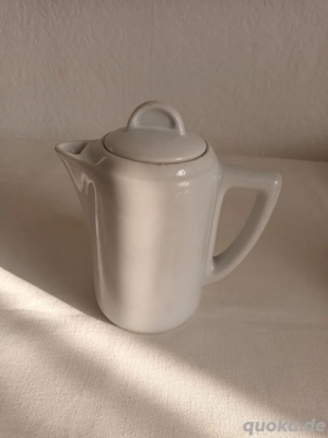 KPM Kaffeekännchen, Kaffeekanne, weiß, Porzellan 13,5 cm hoch