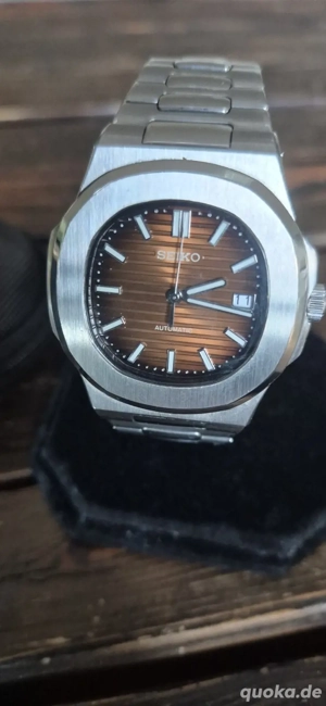 Seiko Mod dark brown, seikonaut, nh35 automatic watch, modded 40mm