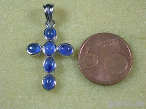 NEU: Kreuz-Anhänger 925 Silber mit Saphir oder Rubin Bild 2