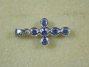 NEU: Kreuz-Anhänger 925 Silber mit Saphir oder Rubin Bild 3