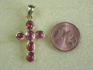 NEU: Kreuz-Anhänger 925 Silber mit Saphir oder Rubin Bild 5