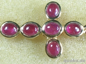 NEU: Kreuz-Anhänger 925 Silber mit Saphir oder Rubin Bild 8