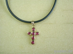 NEU: Kreuz-Anhänger 925 Silber mit Saphir oder Rubin Bild 9