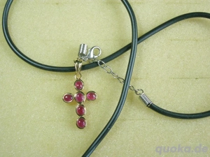 NEU: Kreuz-Anhänger 925 Silber mit Saphir oder Rubin Bild 10