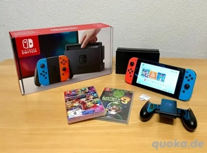 nintendo switch 1 spiele konsolen mit Mario kart 8 Deluxe und luigi's mit verpakung 