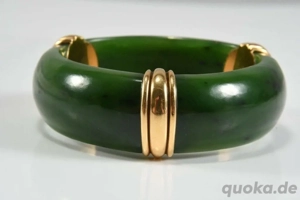 18kt Gold und Jade Armreif, ca. 30-40g Gold