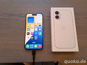 Apple iPhone 16 256GB weib handy mit verpakung und Ladekabel mit Akku Kapazität : 100% 