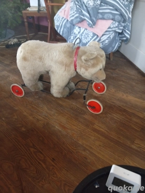 Steiff Teddybär auf Rollen aus den 60er Jahren 