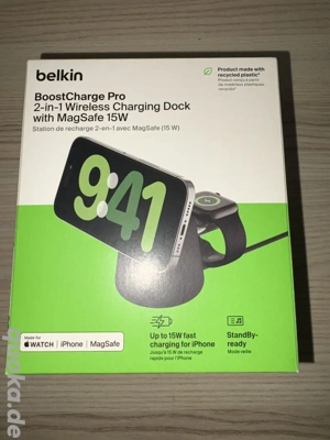 Belkin kabellose 2-in-1 Ladestation mit Apple MagSafe (15W) & OVP