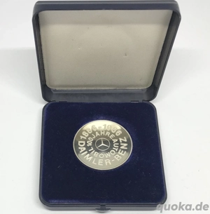 Silbermedaille Daimler Benz 1886-1986, 100 Jahre Motorisierung, 25 Gramm = 0,8 Unzen Feinsilber Bild 2