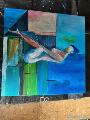 Acrylgemälde auf Leinwand, 50   50 cm signiert