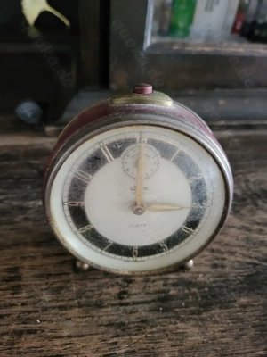 Antiker Reisewecker Wecker Kaiser Carat Duett rot