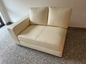 Ledersofa, weiß, nur 7 Jahre alt, Mainz