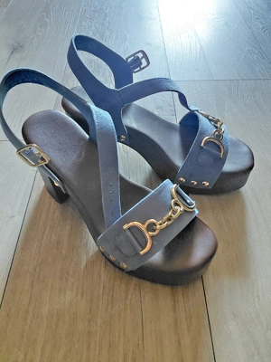 Damen-Sandalen CATWALK (blau-gold)